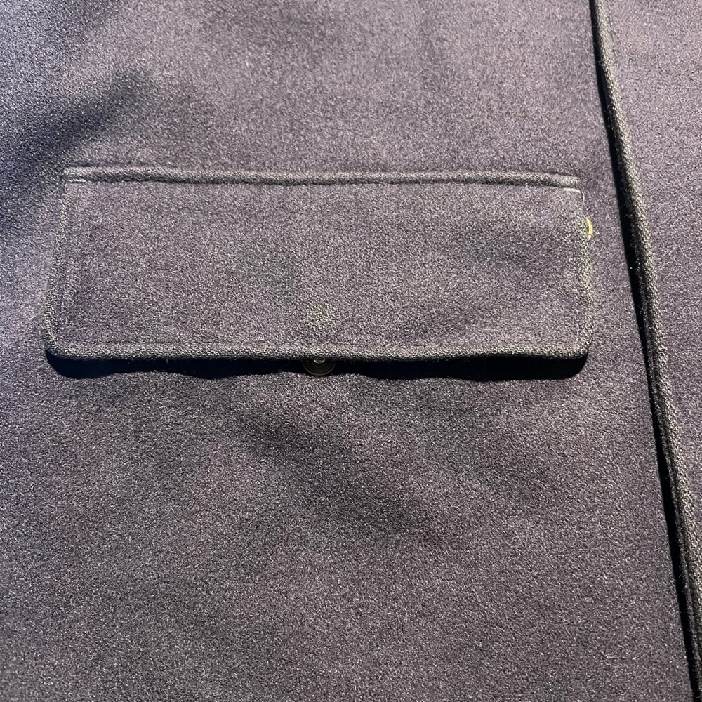 Lands End Mens Size M (38/40) Navy Pea Coat Wool Cashmere Blend - Picture 15 of 15